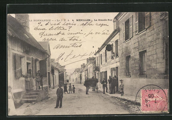 CPA Menilles, La Grande Rue 1906