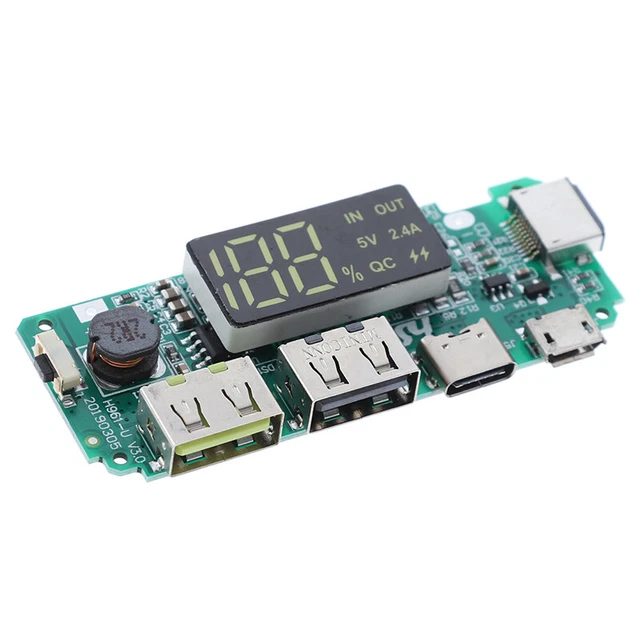 LED Dual USB Micro Type-C Mobile Power Charging Board USB Circuit Prote ~AJ