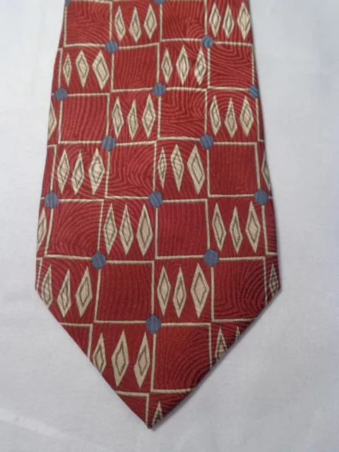 Todays Man Mens Tie Burgundy With Beige Nwt 58 X 4