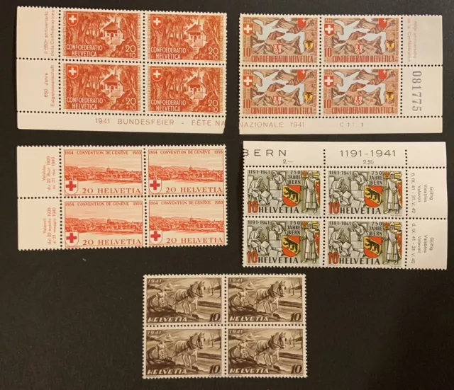 Lot Blocs de 4 1939  1941 MNH **