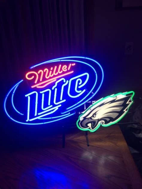 MILLER LITE BEER Philadephia Eagles 20"x16" Neon Lamp Light Sign Bar