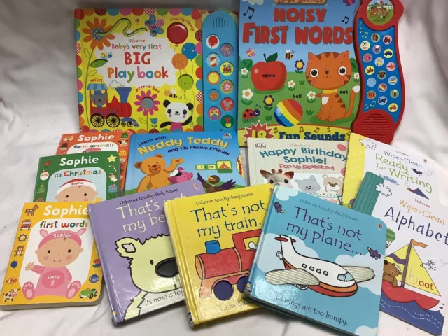 Joblot 12 Childrens Pre School Learning Reading Touching & Sound Books Age 1+