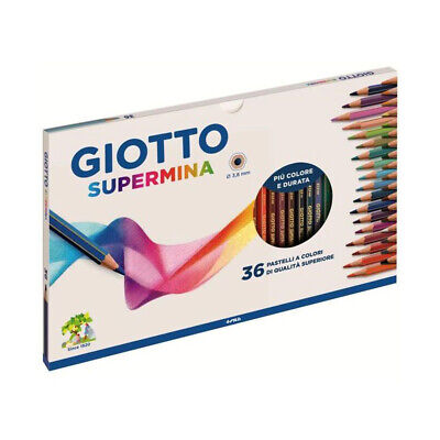 Giotto Supermina 36 Crayons de Couleur Colorés Qualité Supérieur Ø3.8mm