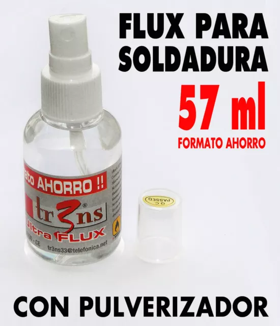 Flux líquido Tr3ns 57 ml, para soldadura. No deja grasa. Pulverizador. NUEVO !!