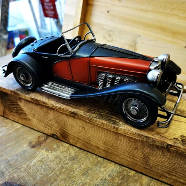 Oldtimer Auto Car rot / schwarz Blechmodell  Modell Retro Nostalgie NEU