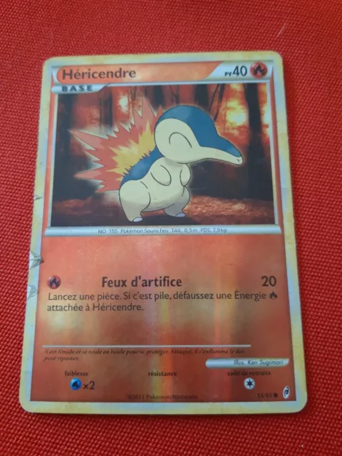Hericendre 55/95 Pv40 Reverse Holo Pokemon Cards Rare Fr Vf