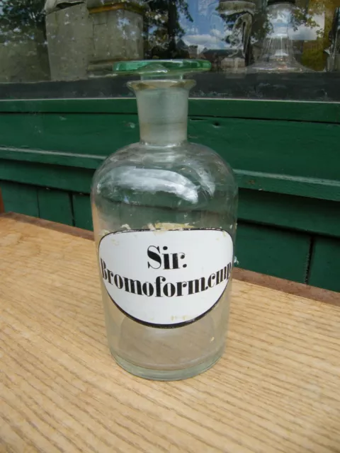 Flasche Apotheke Apotheker Antik Sir. Bromoform. CMP