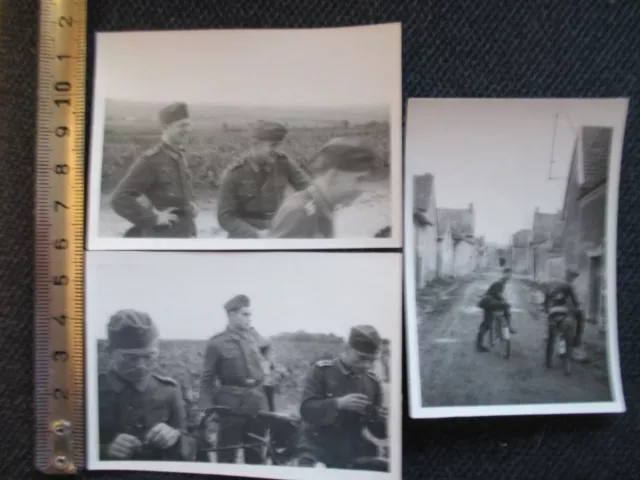 RAR kl. Sammlung Orig. Foto 2.WK WW !  3x Soldaten in Uniform wohl Feldzug usw