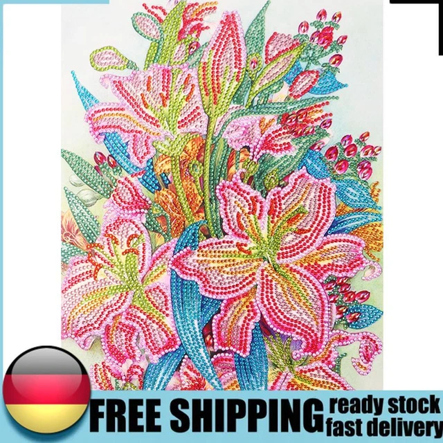 liuwei 5D-Diamant-Malerei-Set, Lilien-Zeichnung, DIY, Teil-Spezialform, Diamant-