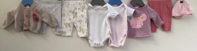 Baby Girls Bundle Of Clothing Age 0-3 Months Next Waitrose Mothercare George TU