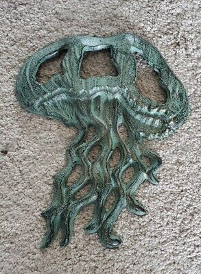 10in Nautical Deocr | Rustic Cast Iron Jellyfish Wall Hanger W/ Wall Hook