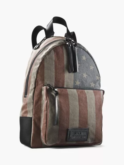 John Varvatos Star USA Flag Print Gibson Backpack Laptop Compartment NWT *  $248