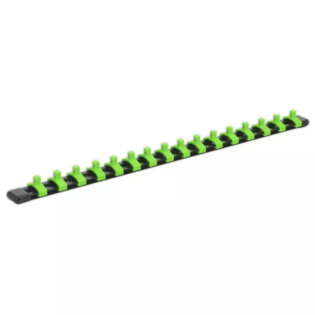 Sealey Hi-Vis Green Socket Retaining Rail - 16 1/4"Sq Drive Clips