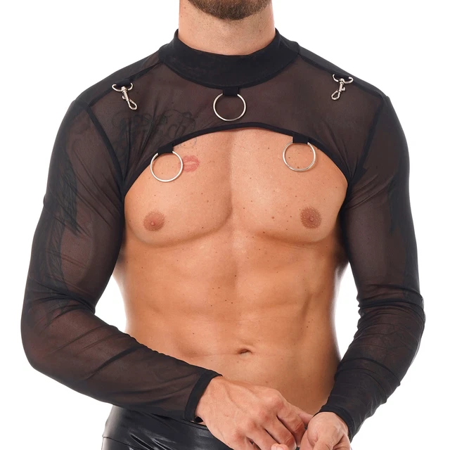 Freebily T-Shirt da Uomo Traspirante con Maniche Lunghe Attillata Muscolare Top