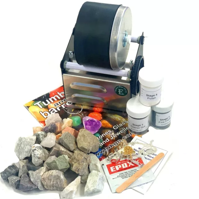 Uk rock tumbler - 2lb  pro stone tumbler / rock / glass polisher kit