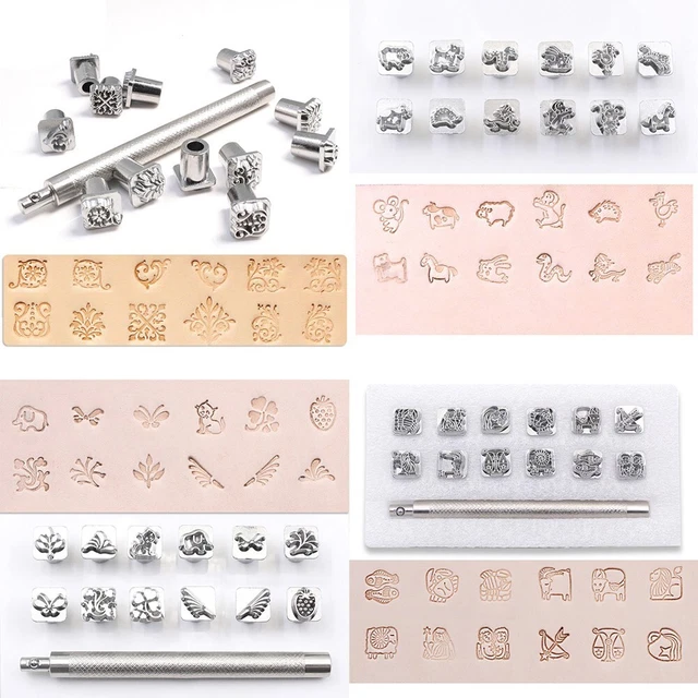 YUNYODA Lot De 36 Poinçons De Gaufrage Pour Cuir - 10 Chiffres Et 26 Lettres Avec Poignée - Alliage D'Acier 6,5 Mm Pour Loisirs Créatifs
