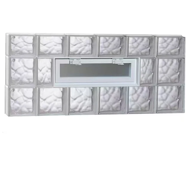 46.5 In. X 21.25 In. X 3.125 In. Frameless Wave Pattern Vented Glass Block Windo