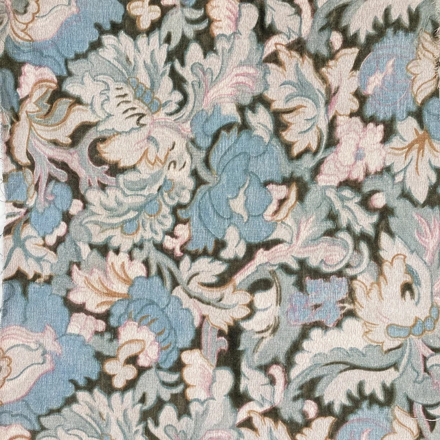 Gorgeous antique French fabric c1900 ~ wonderful art nouveau movement blue and