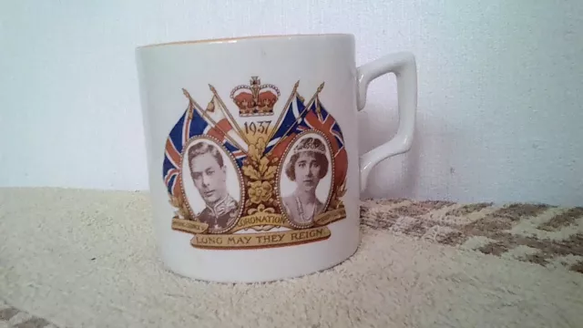 king george Vl & Queen Elizabeth coronation 1937 mug Burleigh Ware