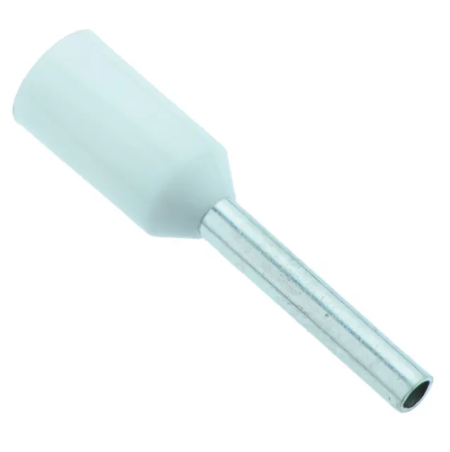 White 0.5mm Bootlace Ferrule Connectors - Pack of 100