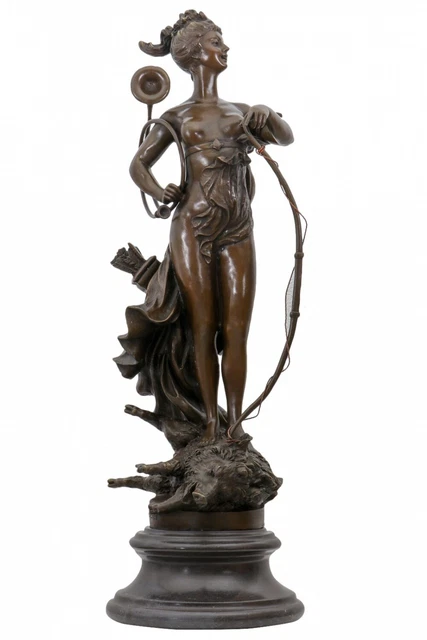 Statue Patineur De Bronze Aubaho – Sculpture Figurine, 2.4kg, Style Antique, Multicolore