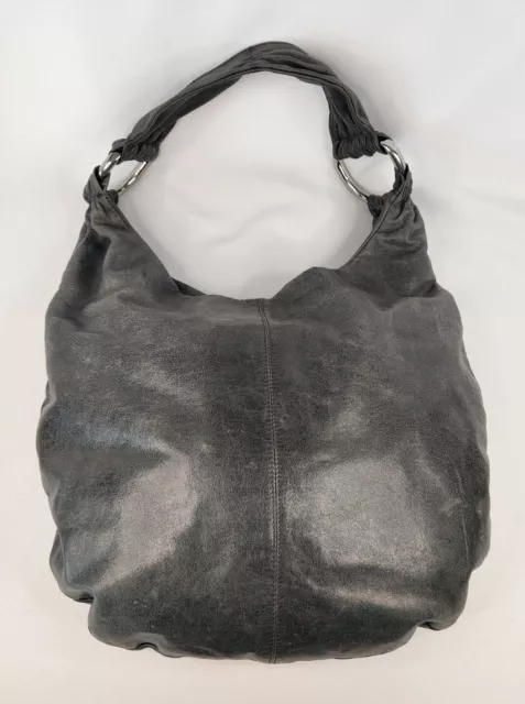 Hobo International Vintage Green Leather Large Hobo Shoulder Bag