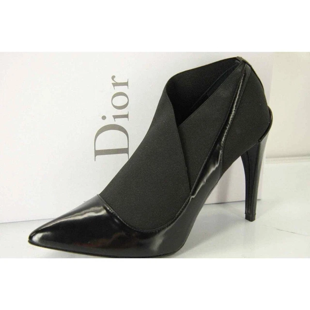 Christian Dior Black Leather Pointed Toe Stretch Strap Pumps Size 35.5 NIB $950