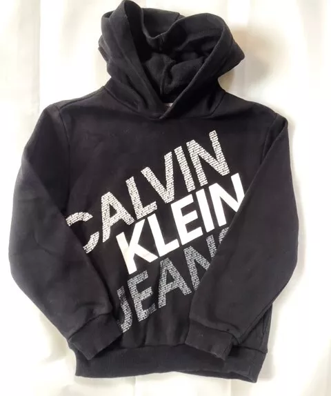 CALVIN KLEIN JEANS Big Boys Pullover Logo Hoodie Size S (8)