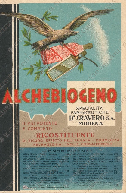 Specialità farmaceutiche ALCHEBIOGENO Cravero Modena biglietto pubblicitario