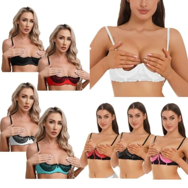 1/2 CUP LACE Push Up Bra and Panty Set Embroidery Sexy Underwire Brassiere  $14.50 - PicClick