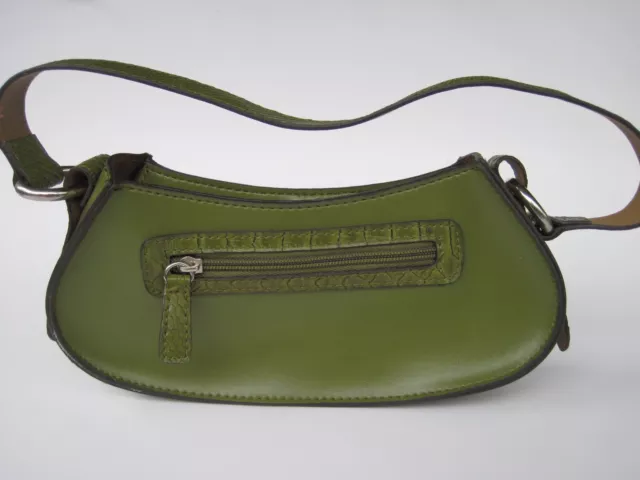 Emilie M Olive Green Small Purse/Handbag/Satchel/Sim Leather/Zip Closure