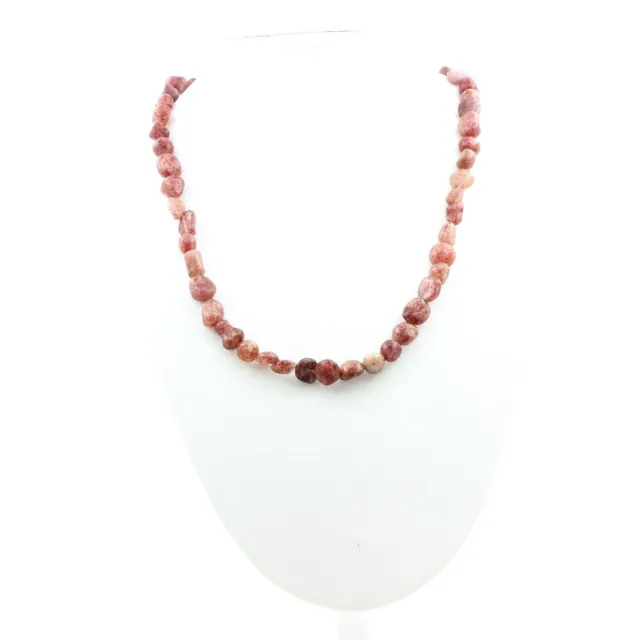Collier perles Rubis du Brésil Chaine en acier inoxydable.