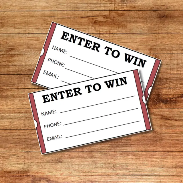 ENTER TO WIN Raffle Tickets | Printable Tickets | Downloadable Document | Red