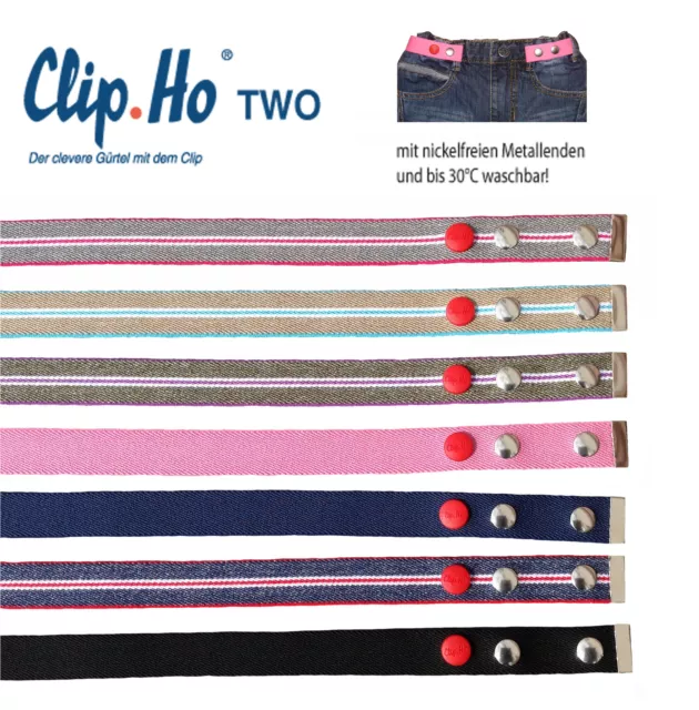 Clip.Ho two Clip ho Clipho Kindergürtel Gürtel ohne Schnalle Mädchen Jungen NEU