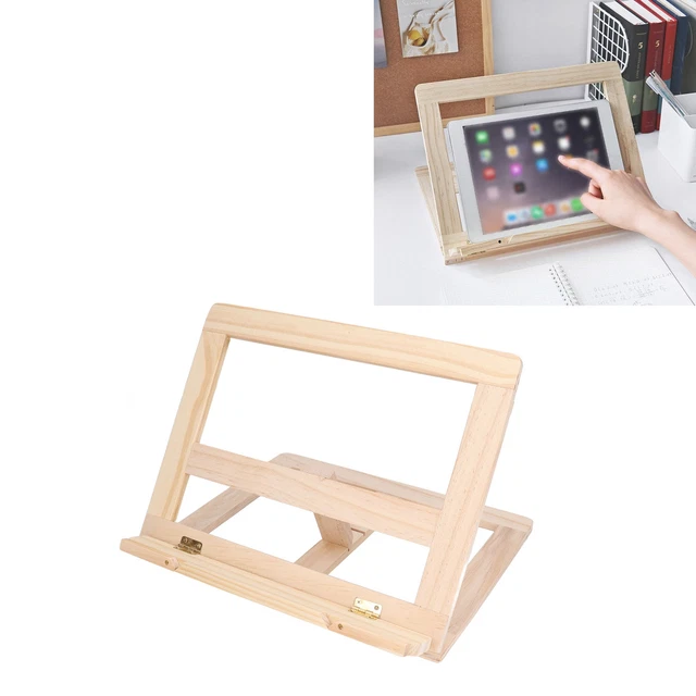 Wooden Reading Stand Adjustable Foldable Desk Book Holder For Tablet Home FE