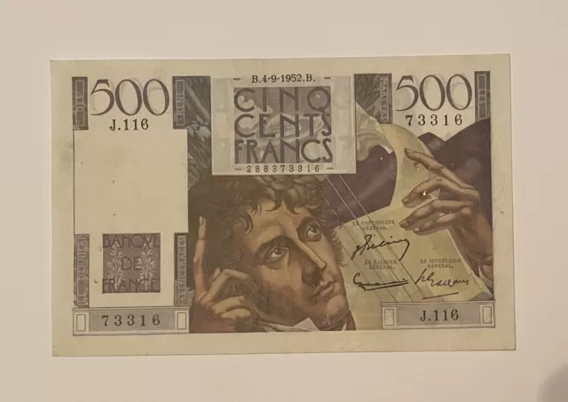 Ancien Billet De Banque De 500 Francs  " Chateaubriand "