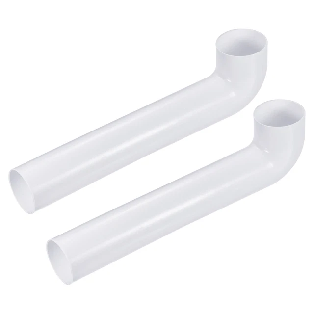 11" Coude Drainage Tuyau, 2 Set Cuisine Évier Tubulaire pour Toilettes Blanc