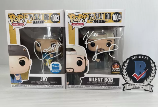 Kevin Smith Jason Mewes Signed Jay  Silent Bob Reboot Funko Pop Beckett QR COA 1