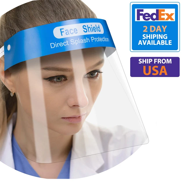 SAFETY FULL FACE Shield Clear Guard Protector AntiFog Mask w/Elastic