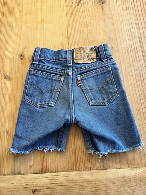 Vtg 80’s Little Levis Orange Tab Cut Shorts Blue Jean Size 5 Slim