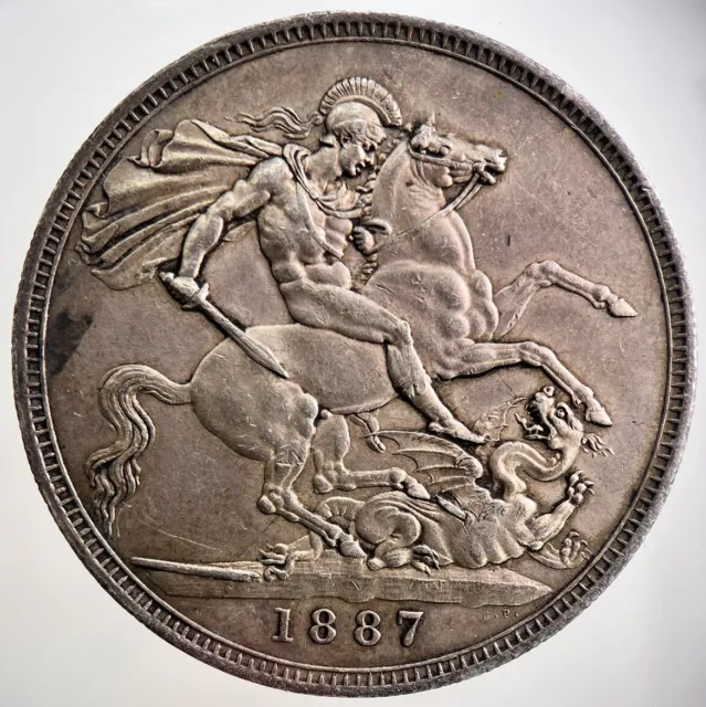 1887 Victoria Crown Silver Coin | Very Fine Grade | a2616