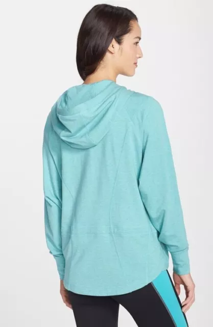 Zella 'Heart & Soul' Zip Turquoise Hoodie Sz S $78 2