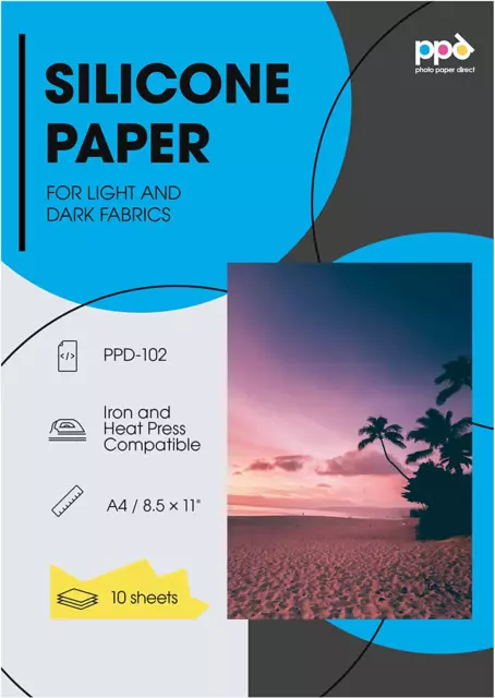 PPD Silicone Papers for T Shirt Transfer Iron or Heat Press A4 PPD-102 10 Sheet