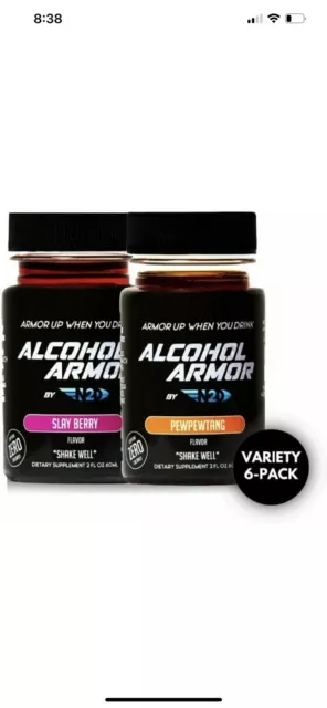 Alcohol Armor Hangover Prevention - Liver Cleanse - Anti Dehydration - 6 Drinks