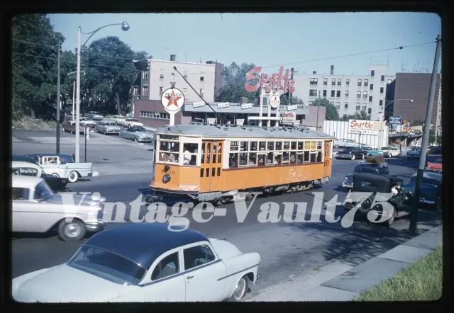 Original Slide Trolley 5645 Mta Boston Kodachrome 1950'S