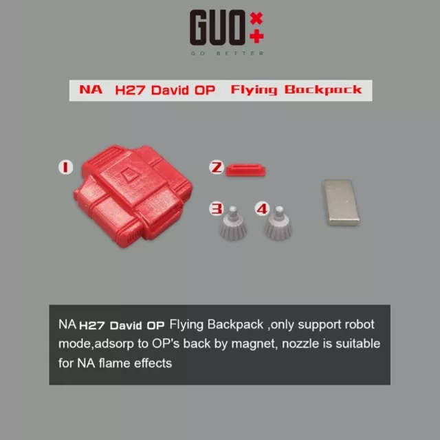¡En stock! Kit de actualización de mochila voladora GO BETTER 3D HÁGALO USTED MISMO para NA H27 David OP Prime 2