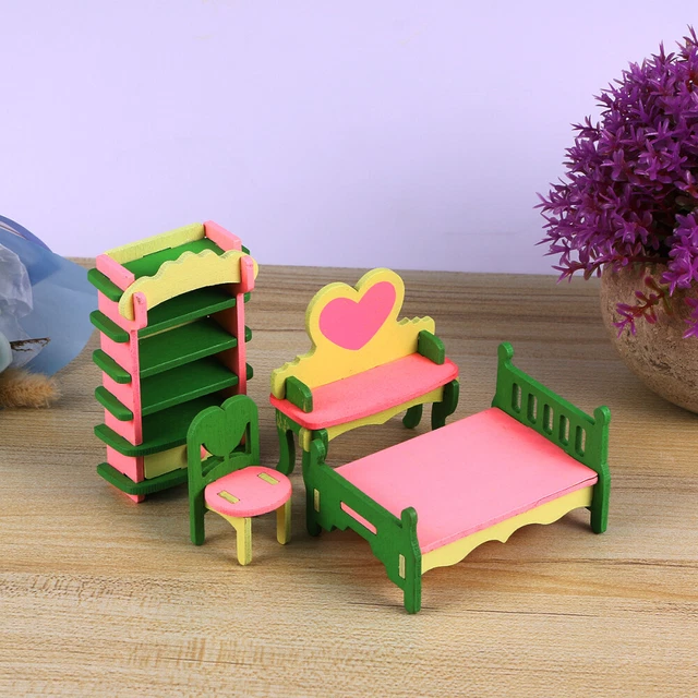 4 PCS EXERCISE Ability Toys Miniature Houses for Riding Dolls Play Tiny