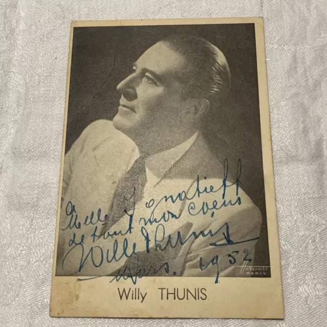 Carte Dédicacée Willy Thunis