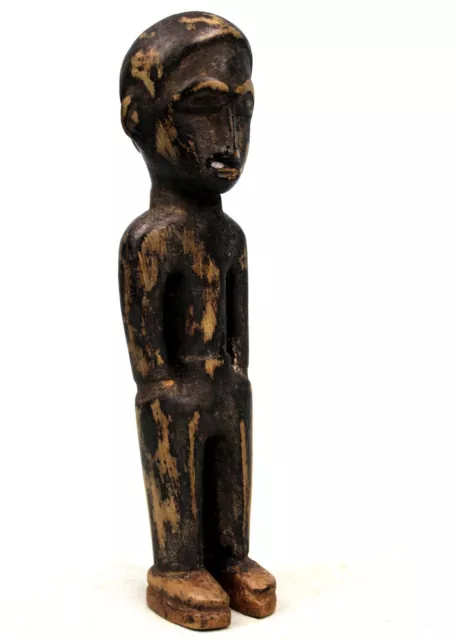 Art Africain - Ancienne Statuette en Bois - Colon Baoulé Miniature - 16,5 Cms ++ 3