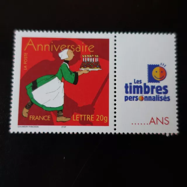 FRANCE TIMBRE N°3778A avec VIGNETTE PERSONNALISÉ NEUF ** LUXE MNH